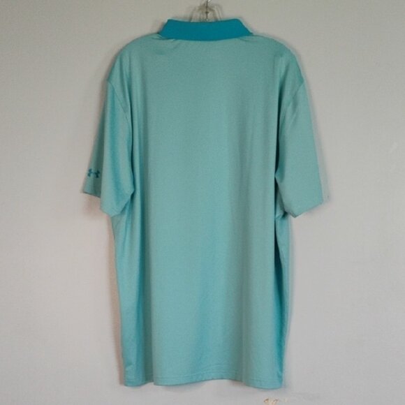 Under Armour Blue Athletic Performance Polo Shirt Golf Size XXL Moisture-Wicking - Picture 4 of 7
